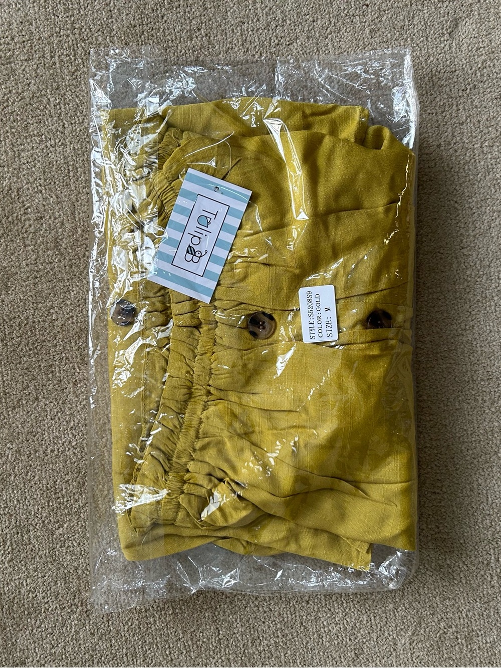 NWT Tulip B Mustard Yellow Button Front Midi Maxi Skirt Lined Size S - Picture 9 of 9